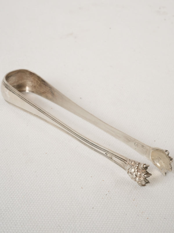 Early 20th-century Silver Sugar Tongs with Claw Tips -5½"