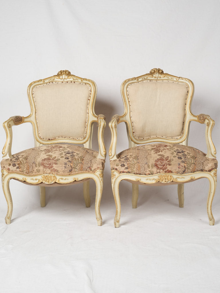 Delicate antique Louis XV armchairs