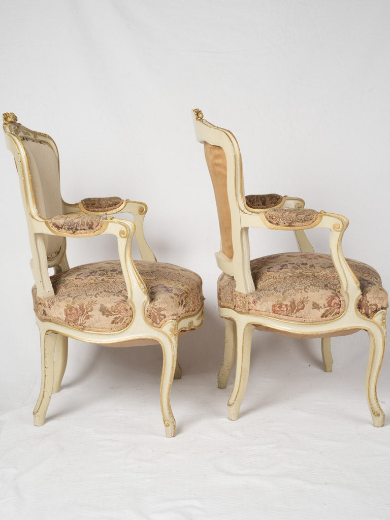 Opulent 19th-century Louis XV armchairs