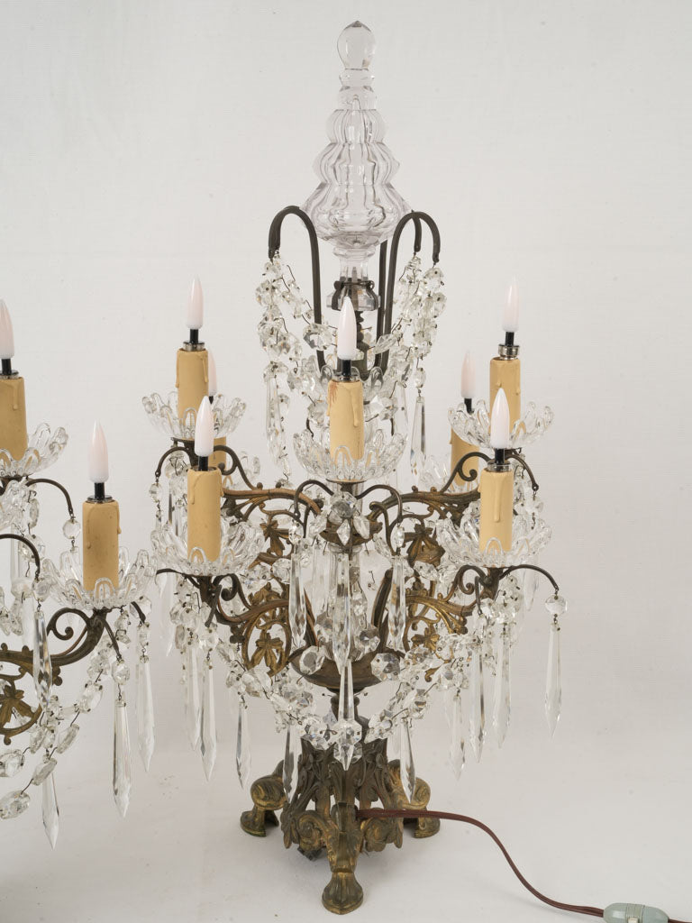 Opulent early-century crystal candelabra