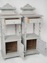 Elegant Carved Marble Nightstands