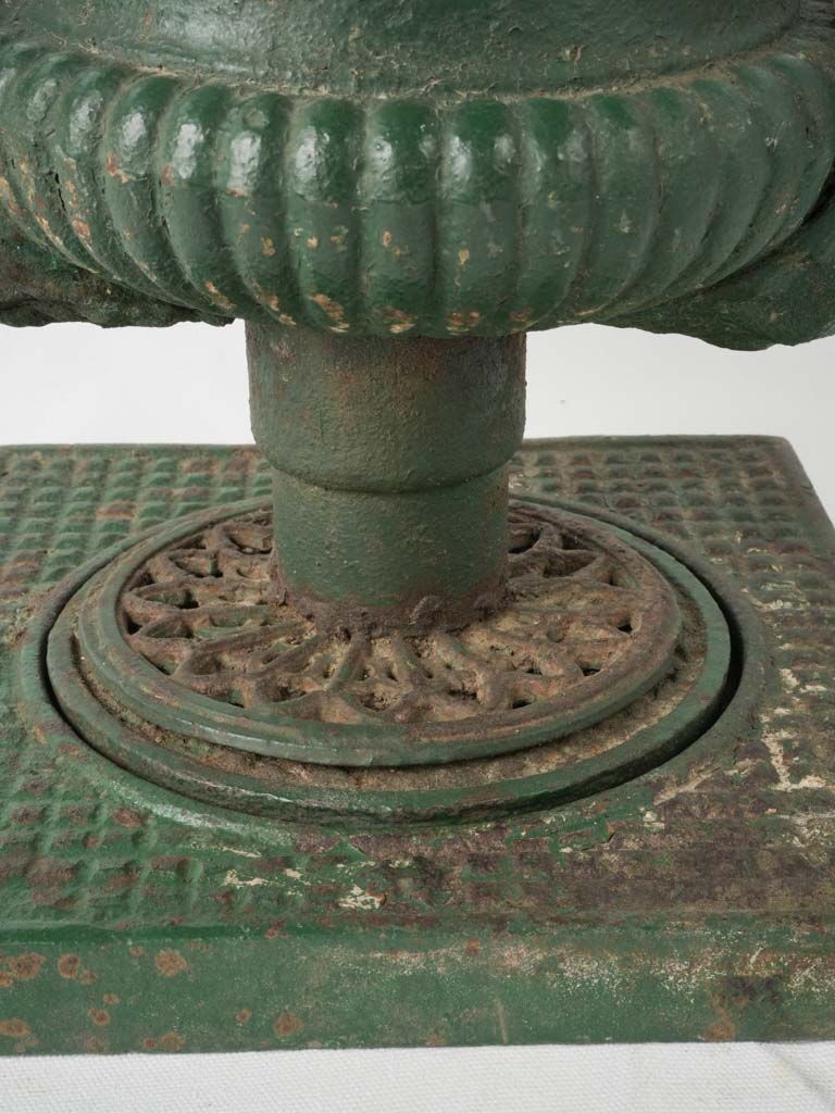 Vintage, decorative iron garden urn