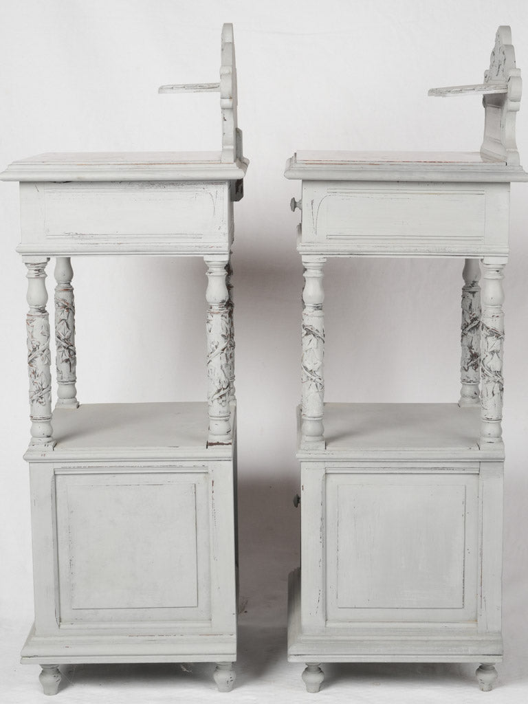 Vintage French Gray Nightstands