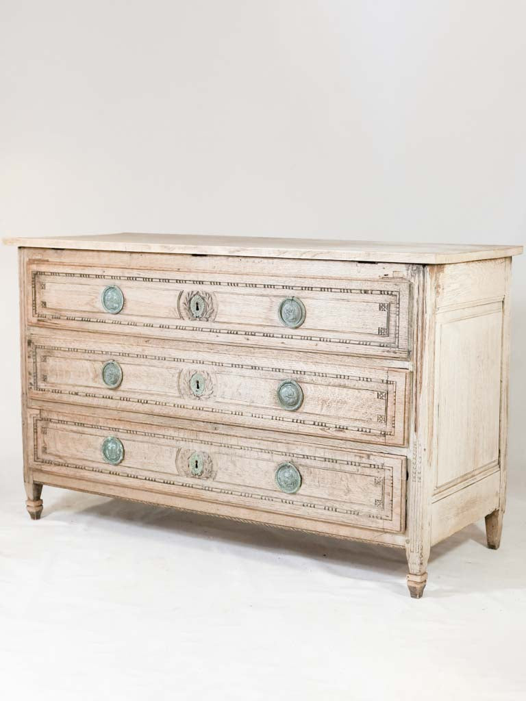 Antique oak-finished Louis XVI commode