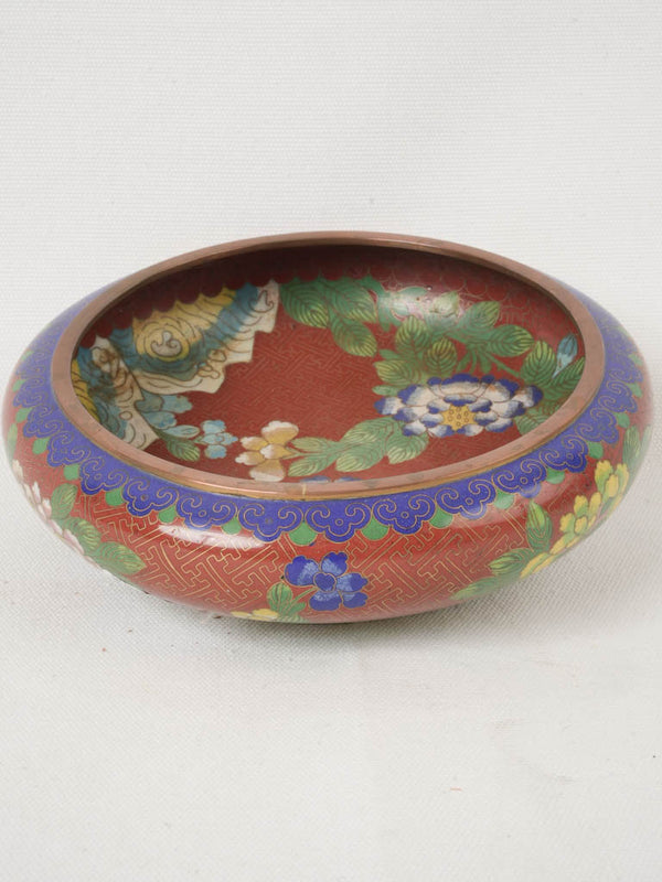 Chinese Cloisonné Bowl from the Late 19th to Early 20th century -8¼"