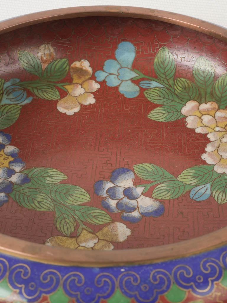 Intricate Qing dynasty cloisonné dish