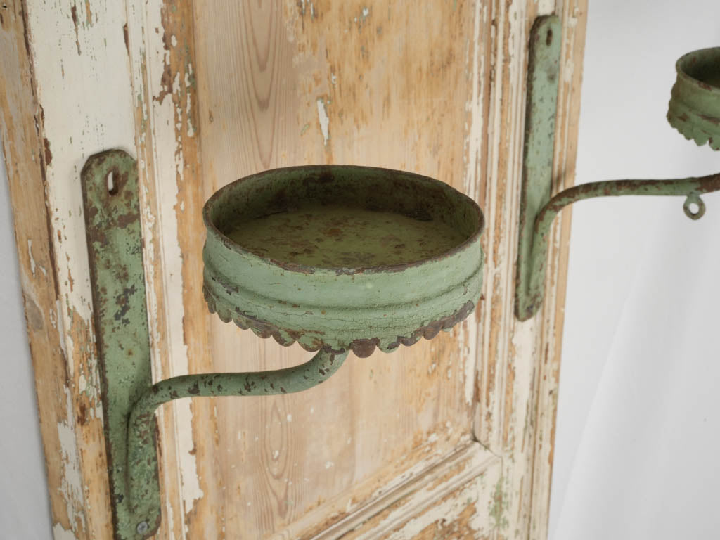 Ornate, green patina, timeless wall sconces