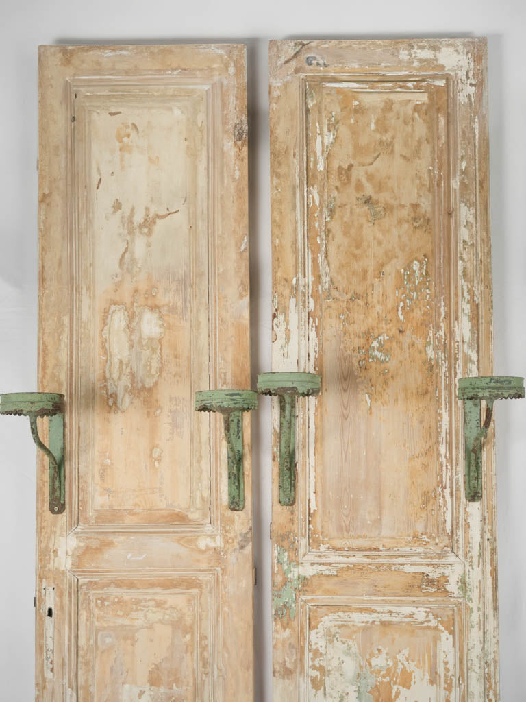 Rustic, 19th-century, iron wall sconces