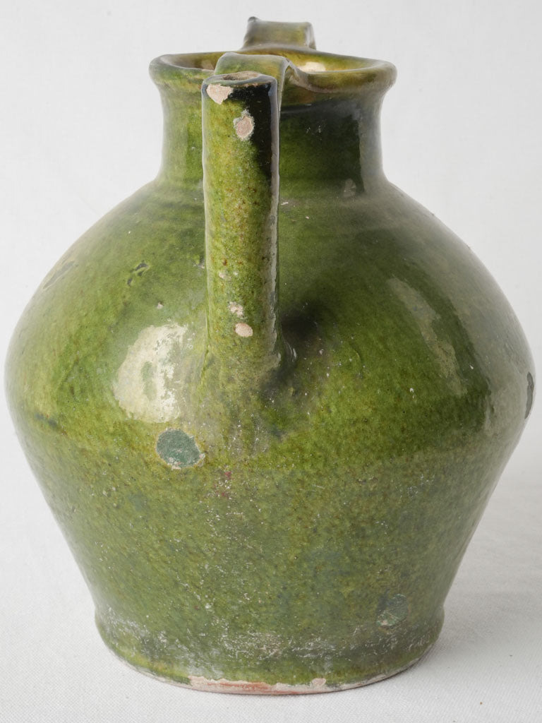 Charming patina green-glaze vessel