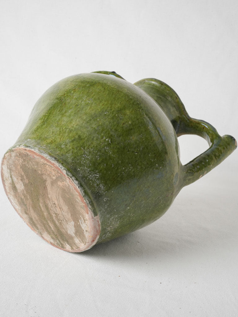 Collectible handmade rustic green jug