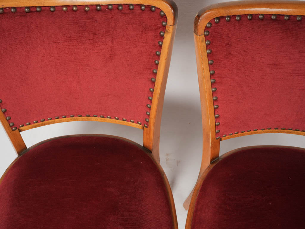 Stylish Red Velour Seating