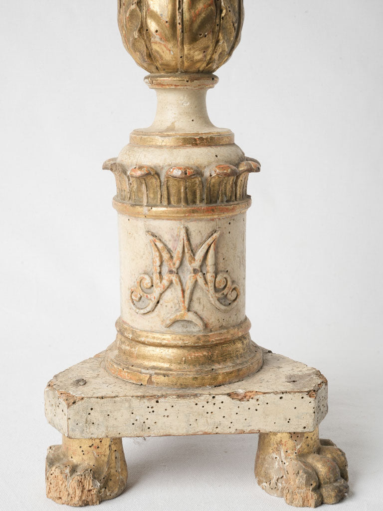 Intricate gilded candlestick holder  