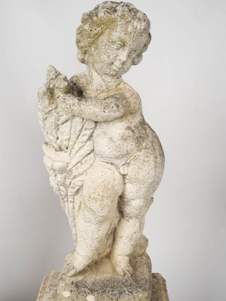 Romantic reconstituted stone cherub ornaments