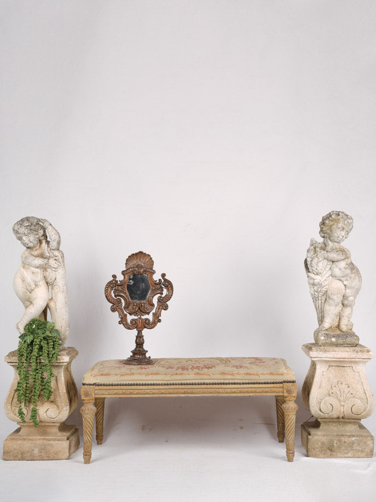 Classic vintage reconstituted stone cherubs