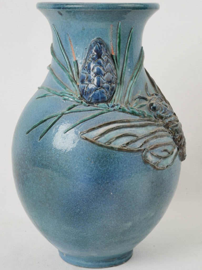 Richly glazed cicada motif vase  