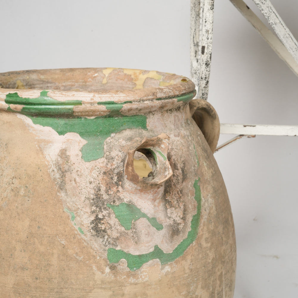 Weathered, utilitarian French terracotta jar