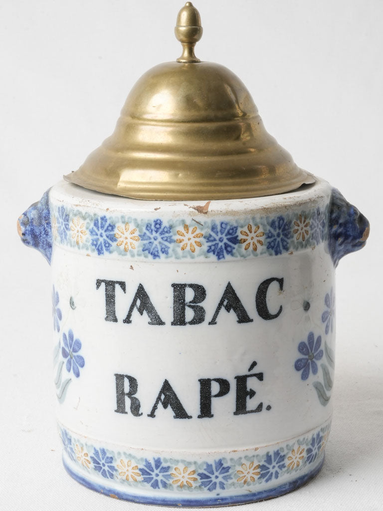 Vintage faience snuff jar  