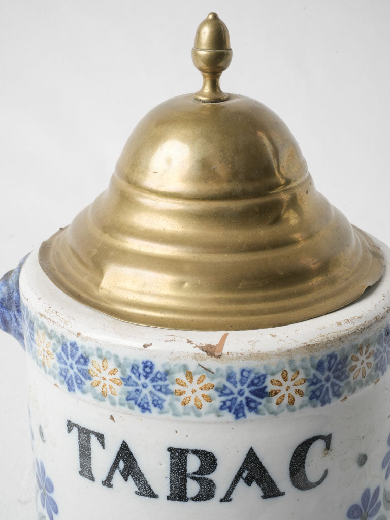 Ornate floral tobacco storage jar  