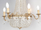 Antique mid-size glass bead chandelier