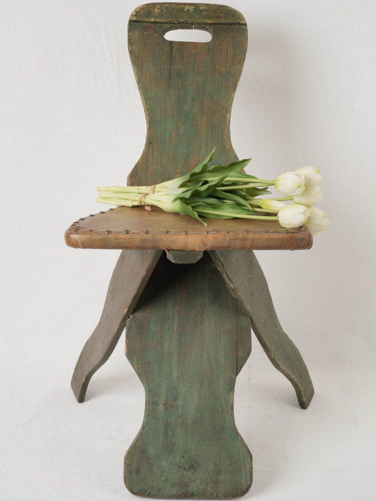 Weathered green antique chair