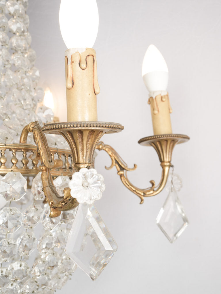 Classic diamond shaped crystal chandelier