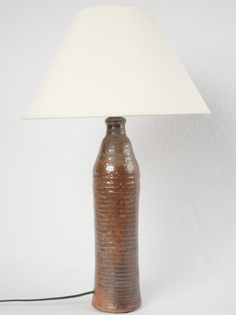 Vintage brown ceramic table lamp