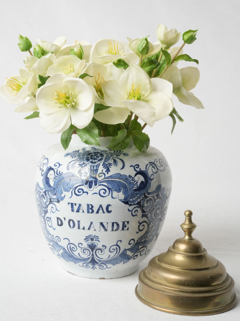 Elegant French faience pottery jar  