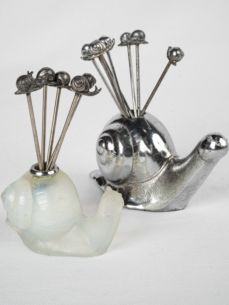 Delightful vintage metal snail holder