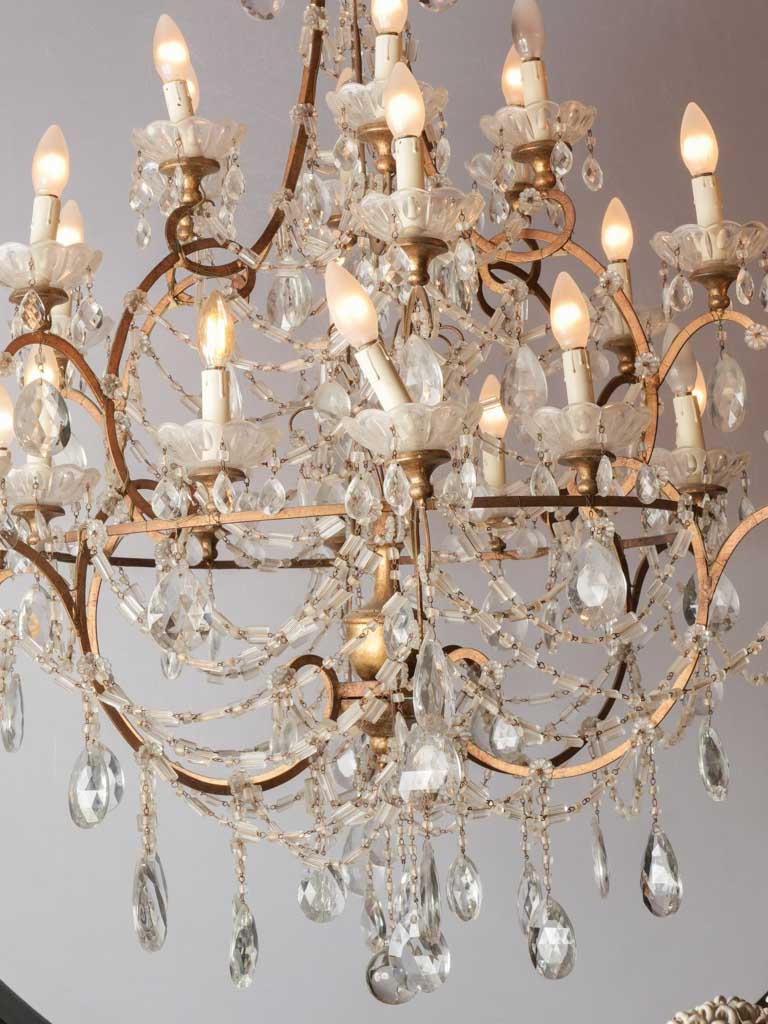 Exquisite three-tier crystal pendant chandelier