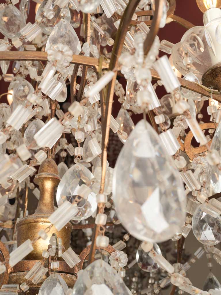 Opulent tiered crystal pendant chandelier