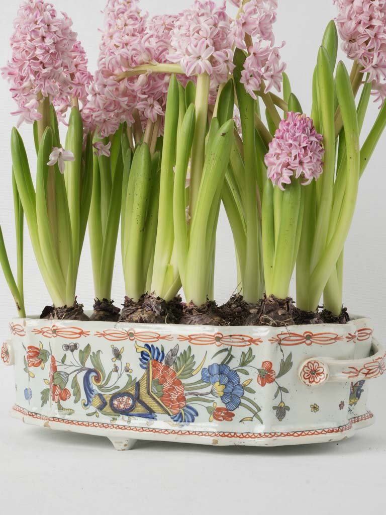 Antique French painted earthenware jardinière planter