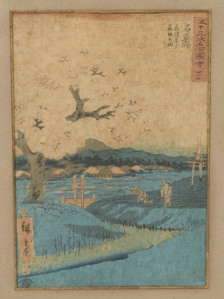 Vintage framed ukiyo-e artworks