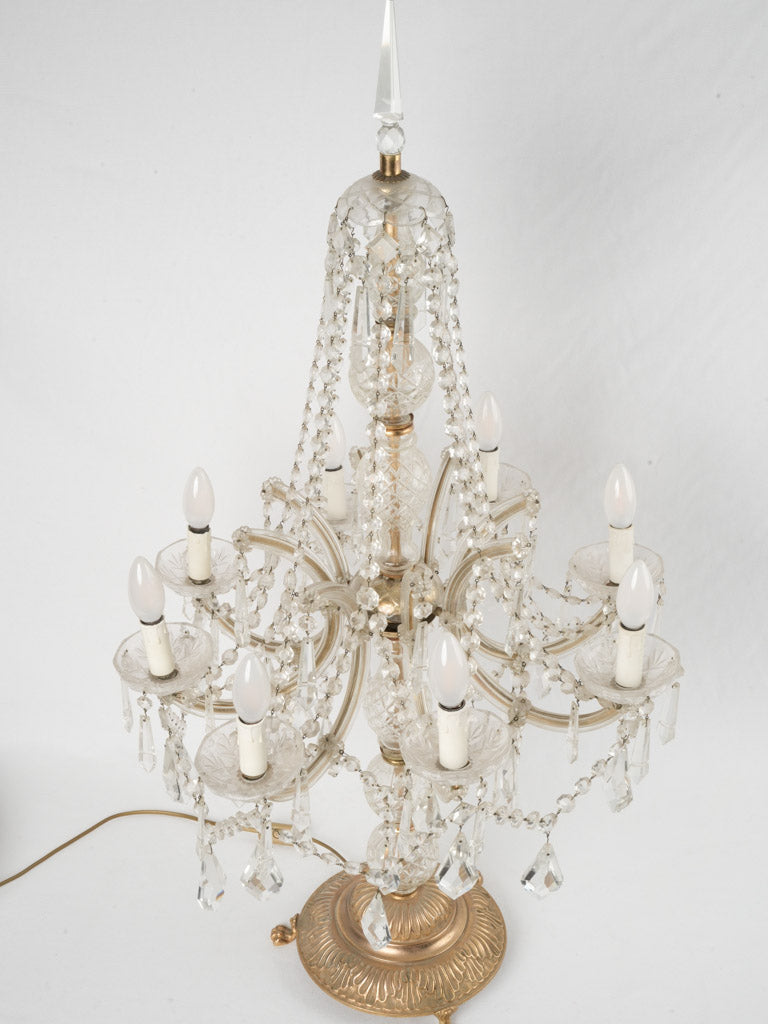 Elegant fluted candelabra teardrop accents