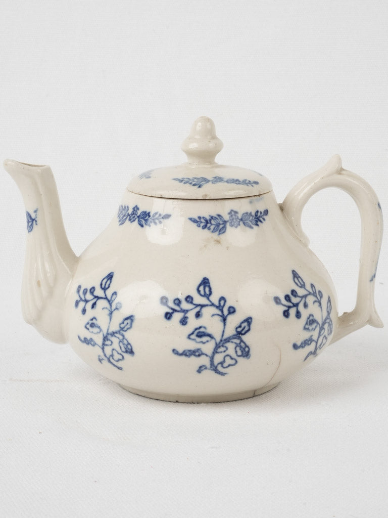 Vintage French faience floral teapot