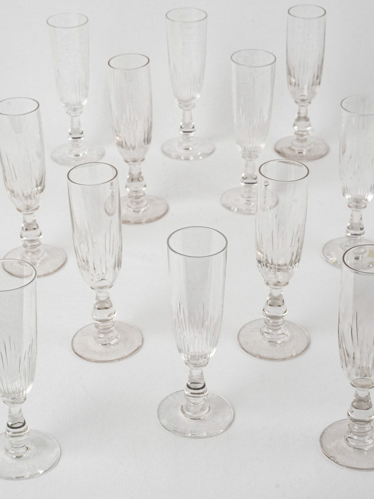 Elegant late 19th-century champagne flutes