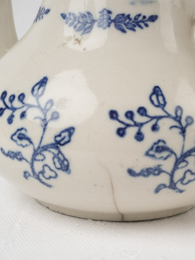 Renowned Saint-Uze floral faience teapot