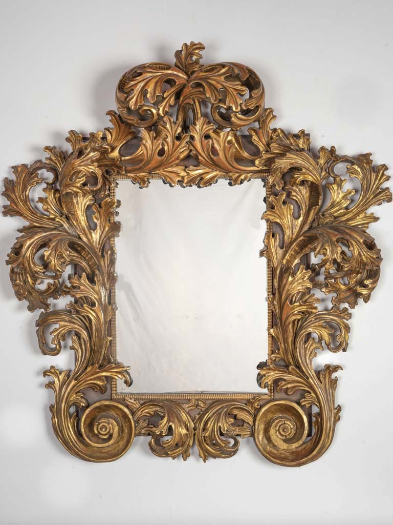 Exquisite Baroque-style Florentine gold mirror