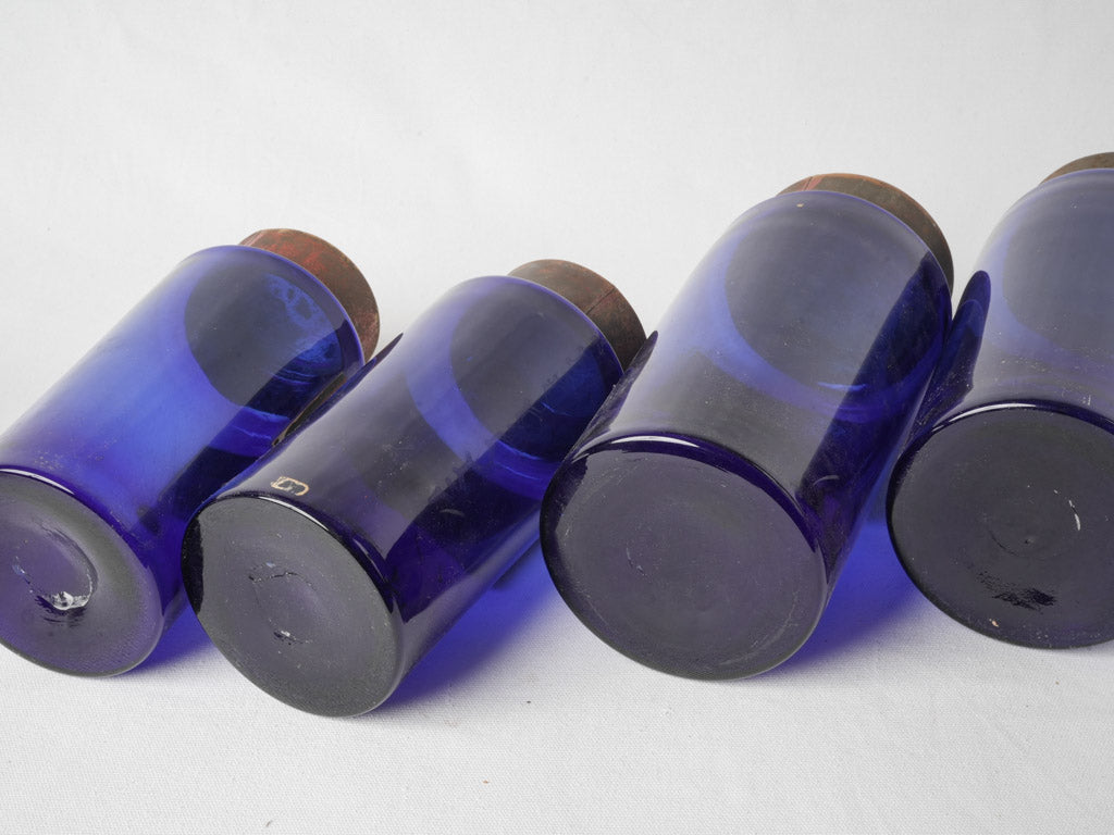 Striking cobalt pharmacy storage jars  