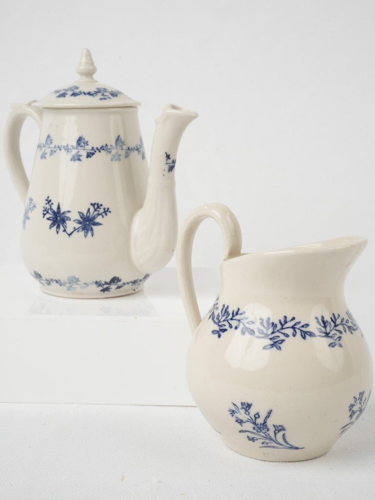 Vintage French Blue Floral Coffee Set