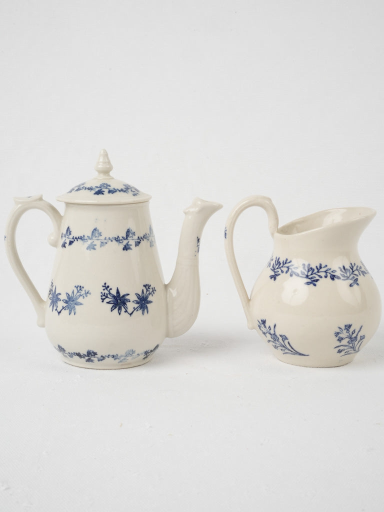 Elegant Antique Creamer and Coffee Pot