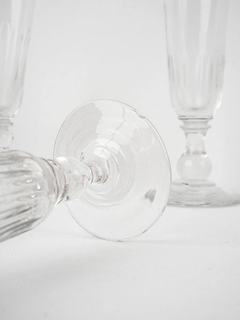 Unique, Collected 19th-century French champagne glassware