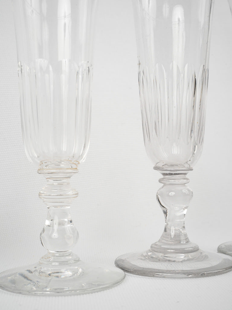 Luxurious, Antique elliptical cut crystal flutes