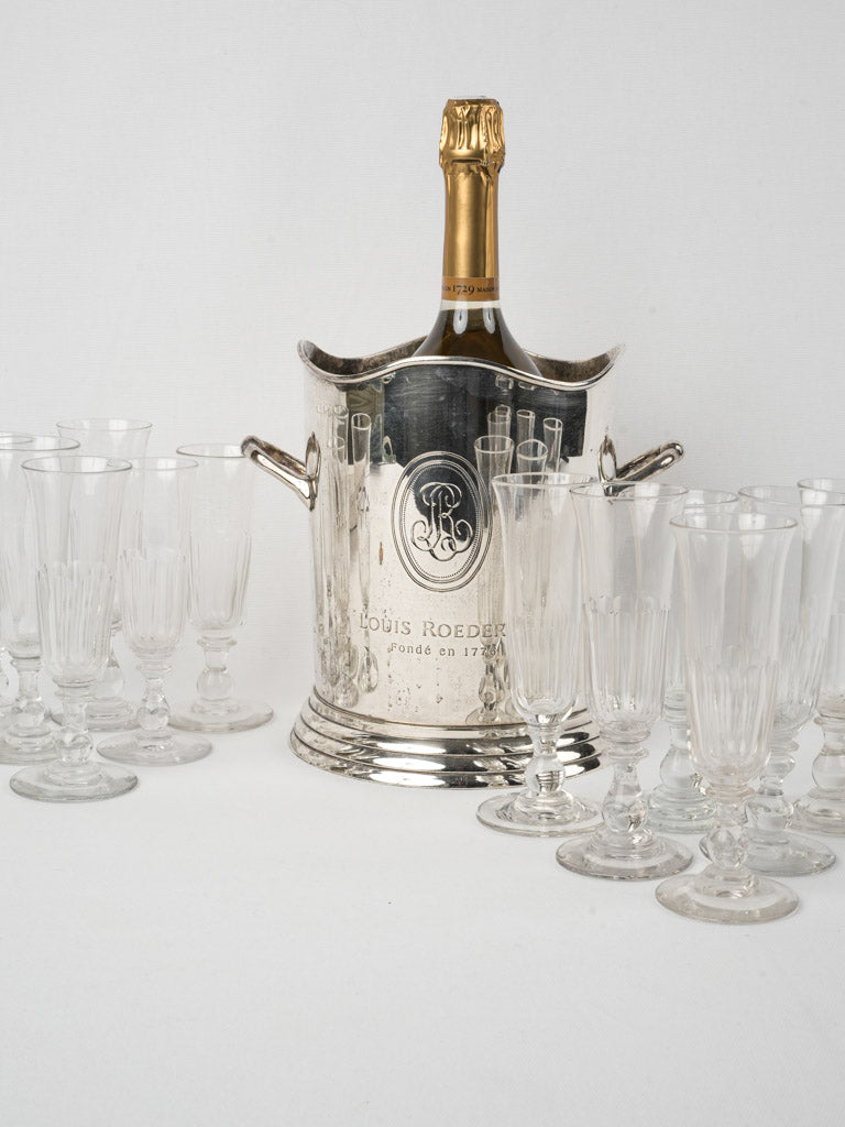 Elegant French crystal champagne flutes