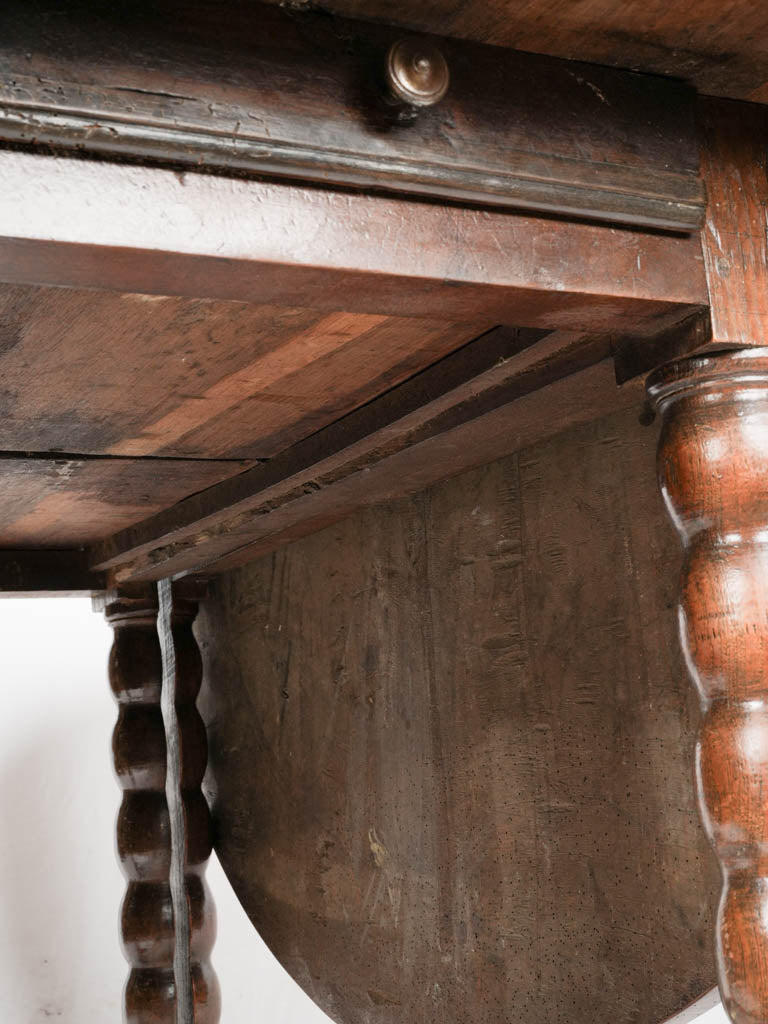 Vintage walnut oval gateleg writing desk