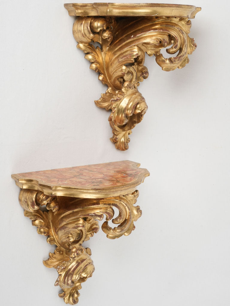 Gilded Italian-style vintage wall brackets