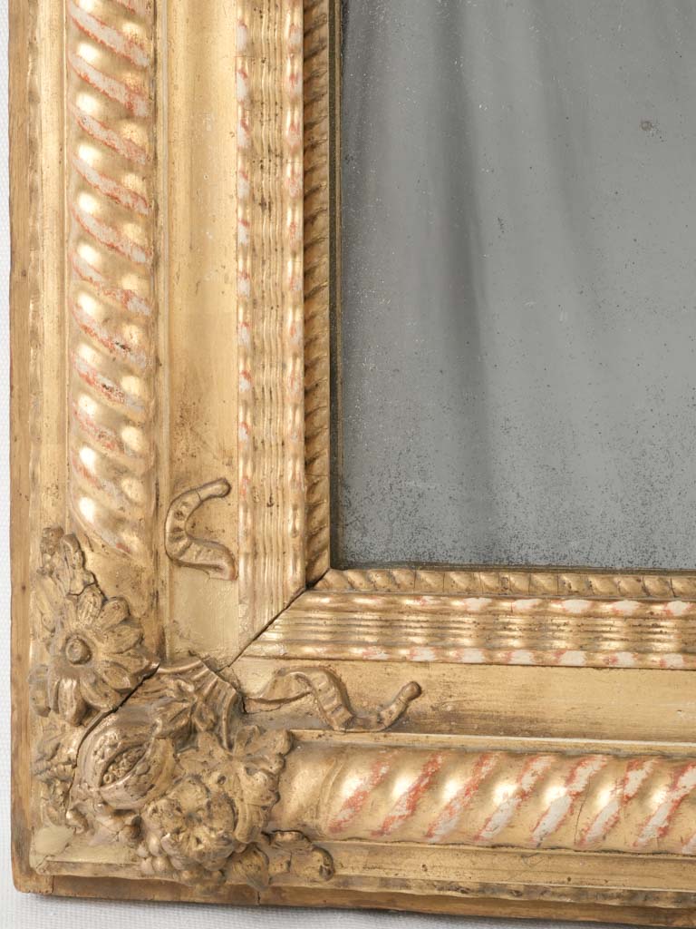 Ornate striped plaster Parisian mirror