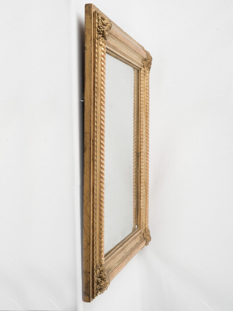 Refined French antique wall mirror