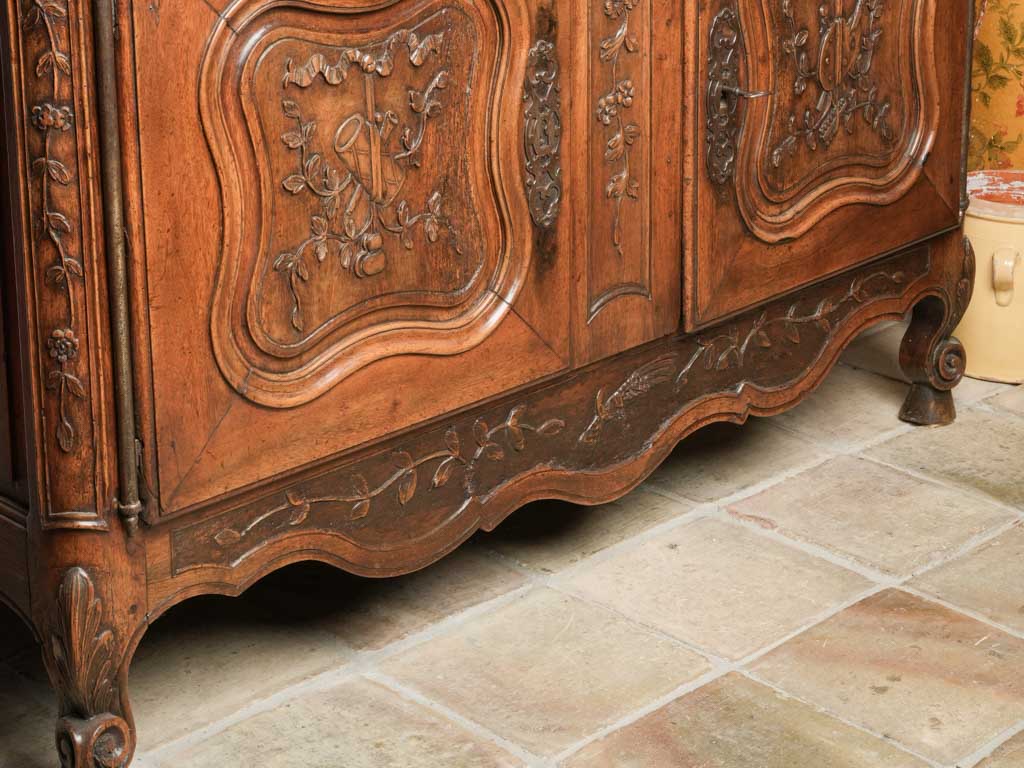 Rustic Provencal carved walnut buffet