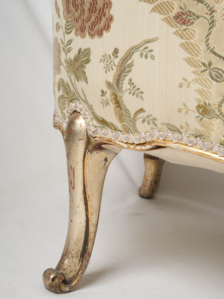 Distressed silver gilt Louis XV settee