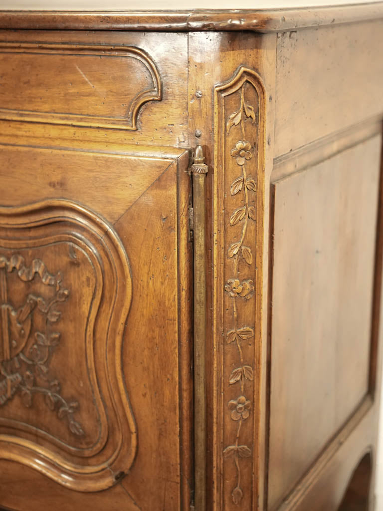 Graceful cabriole-footed wooden credenza